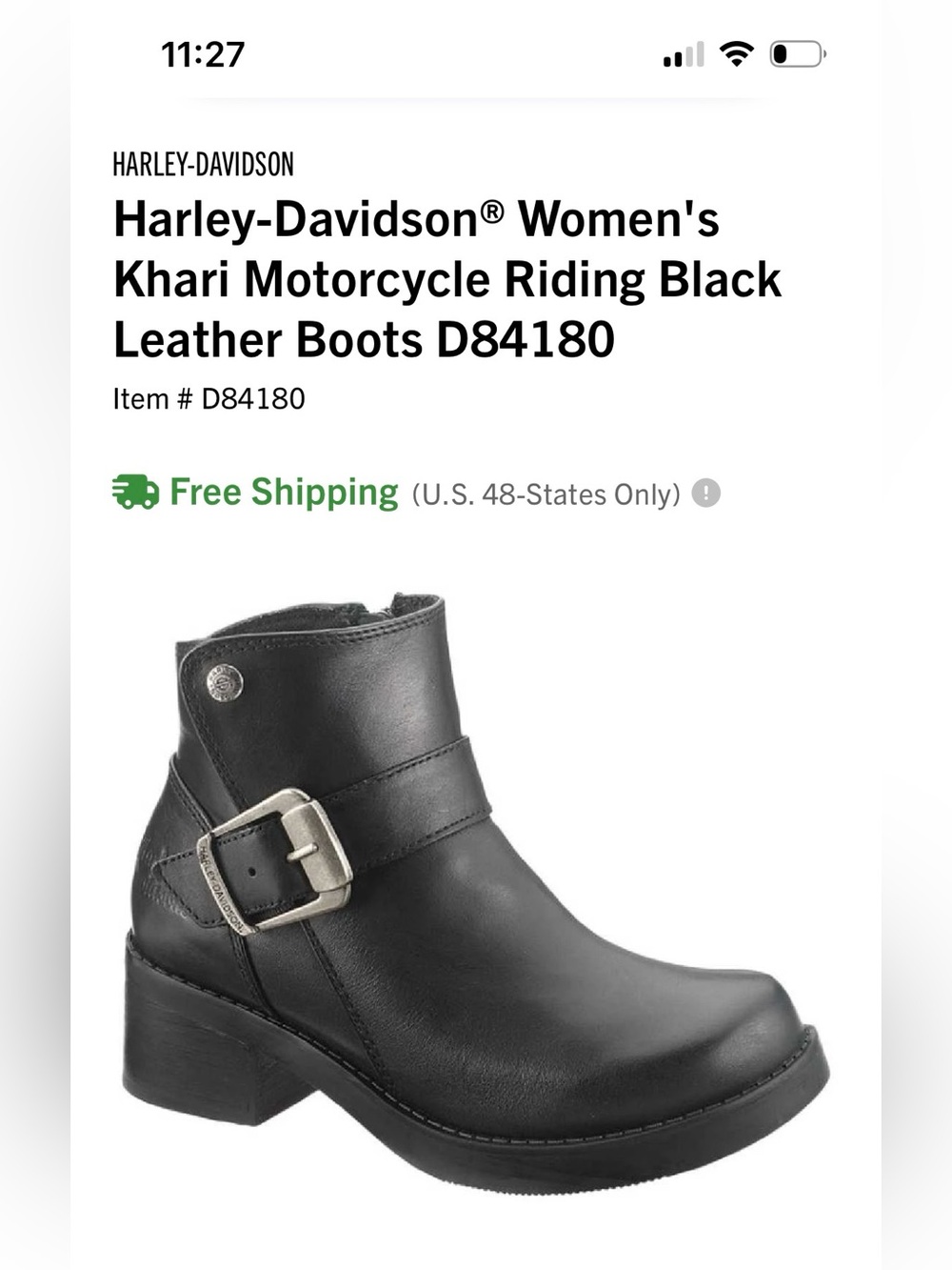 Harley-Davidson Women's Khari Black Leather Motorcycle Riding Boots